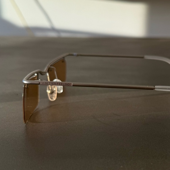 A BETTER FEELING M015 Beige Rectangular Sunglasses - Picture 4 of 9